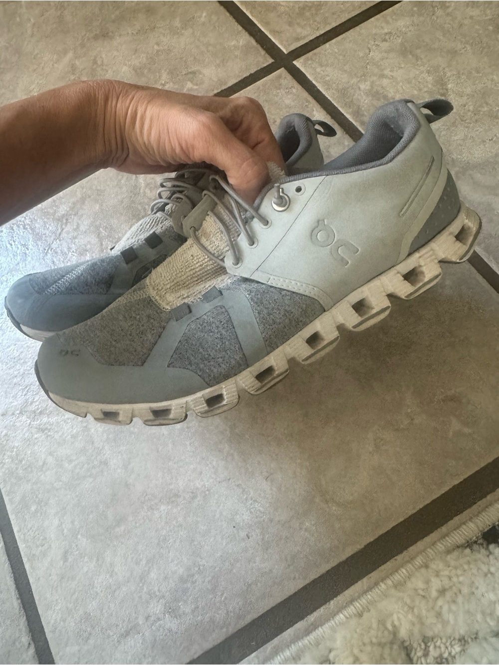 On Cloud Terry Running Shoes Grey Neutral | Women's Size 7.5⁠ - Picture 5 of 9